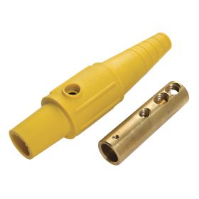 Pass & Seymour PS20FB-Y 16 Series 1-Pole Cam Type In-Line Connector, 600 VAC, 400 A, 2 to 2/0 AWG Wire, Female, NEMA 3R/4