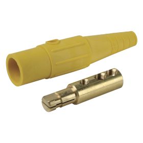 Pass & Seymour PS20MB-Y 16 Series 1-Pole Cam Type In-Line Connector, 600 VAC, 400 A, 2 to 2/0 AWG Wire, Male, NEMA 3R/4