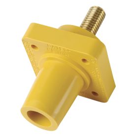 Pass & Seymour PS40FRSB-Y 16 Series Cam-Type Female Single Pole Receptacle, 600 VAC, 400 A, 2 to 4/0 AWG Wire, Threaded Stud, NEMA 3R/4