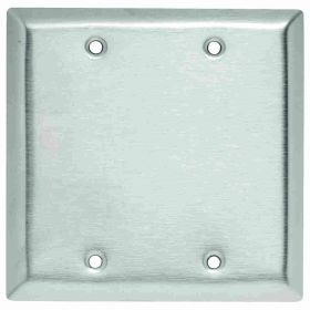 Pass & Seymour SL23 Standard Blank Wallplate, 2 Gangs, Silver, 5 in, 430 Stainless Steel