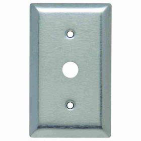 Pass & Seymour SL12 Standard Communication Wallplate With Adjustment Yoke, 1 Gang, Silver, 5 in H x 2-3/4 in W, 430 Stainless Steel/Thermoplastic