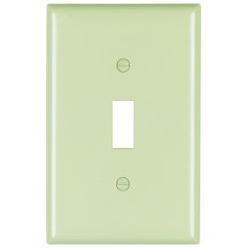 Pass & Seymour SPJ1-I Junior Jumbo Wallplate, 1 Gang, Ivory, 5 in H x 3-1/8 in W, Thermoplastic