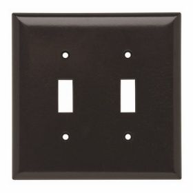 Pass & Seymour Sierraplex SPJ2 Junior Jumbo Wallplate, 2 Gangs, Brown, 5 in H x 4.93 in W, Thermoplastic