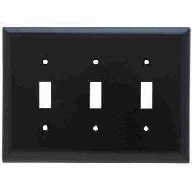 Pass & Seymour Sierraplex SPJ3 Junior Jumbo Wallplate, 3 Gangs, Brown, 5 in H x 6-3/4 in W, Thermoplastic