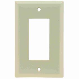 Pass & Seymour Sierraplex SPJ26-I Junior Jumbo Wallplate, 1 Gang, Ivory, 5 in H x 3-1/8 in W, Thermoplastic