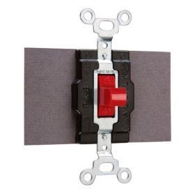 Pass & Seymour 1250-RED Momentary Contact Double Throw Manual Controller Switch, 120/277 VAC, 15 A