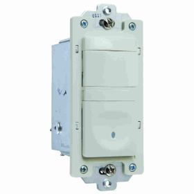 Pass & Seymour RW500B-LACC4 1-Pole 2-Wire Low Profile Wall Mount Vacancy Sensor, 120 VAC, Passive Infrared Sensor, 600 sq-ft Coverage, 180 deg, Wall Mount