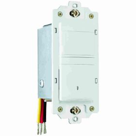 Pass & Seymour RW500B-WCC4 1-Pole 2-Wire Low Profile Wall Mount Vacancy Sensor, 120 VAC, Passive Infrared Sensor, 600 sq-ft Coverage, 180 deg, Wall Mount