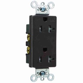 Pass & Seymour TR26362 3-Phase Decorator Duplex Heavy Duty Tamper Resistant Straight Blade Receptacle, 125 VAC, 20 A, 2 Poles, 3 Wires, Brown