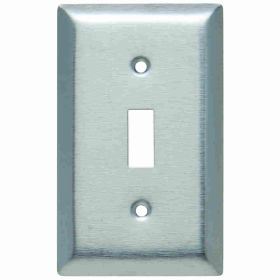 Pass & Seymour SL1 Standard Wallplate, 1 Gang, 7-1/4 in H x 2-3/4 in W, 430 Stainless Steel