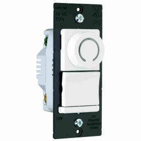 Pass & Seymour DR703P-WV 3-Way Decorator Dimmer Switch With Pilot Light, 120 VAC, 1 Pole, White