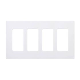 Lutron CW-4-WH Claro Four-Gang Rectangular Wallplate White