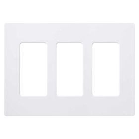 Lutron CW-3-WH Claro Three-Gang Rectangular Wallplate White