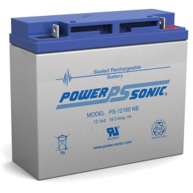 Power Sonic PS-12180NB2 Rechargeable Battery 12V 18 Ah NB2 Terminals ABS Plastic Case 7.13 In. Length