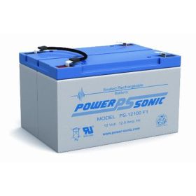 Power Sonic PS-12100F1 Rechargeable Battery 12V 12 Ah F1 Terminals ABS Plastic Case 5.95 In. Length