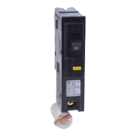 Square D HOM120GFI 20A 1-Pole GFCI 6mA 120V 10kA Plug-On HOM Circuit Breaker with Pigtail