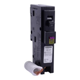 Square D HOM115DF 15A 1-Pole AFCI/GFCI 120V 10kA Plug-On HOM Circuit Breaker with Pigtail