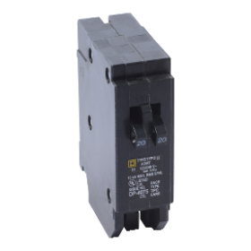 Square D HOMT2020 20A 1-Pole 120/240V 10kA Twin Plug-On HOM Circuit Breaker