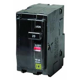 Square D QO220 20A 2-Pole 120/240V 10kA Plug-On QO Circuit Breaker