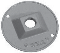 Crouse-Hinds TP7300 4 in Round 1-Hole 1/2 in Thread Weatherproof Outlet Box Cover Gray