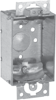 Crouse-Hinds TP100 1-1/2 In. Deep Non-Gangable Steel Switch Box with Ears and NMB Clamps 1/2 In. Knockouts