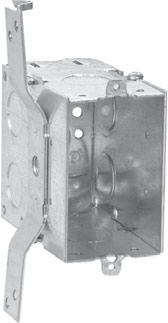 Crouse-Hinds TP242 3-1/2 In. Deep Gangable Steel Switch Box with 7/8 In. "S" Bracket and NMB Clamps 1/2 In. Knockouts