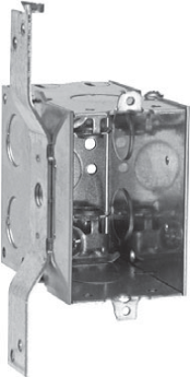 Crouse-Hinds TP246 3-1/2 In. Deep Gangable Steel Switch Box with 7/8 In. "S" Bracket and MC Clamps 1/2 In. Knockouts