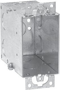 Crouse-Hinds TP252 3-1/2 In. Deep Gangable Steel Switch Box with Ears 1/2 In. Knockouts