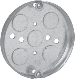 Crouse-Hinds TP269 4 In. Round 1/2 In. Deep Steel Ceiling Pan Box 1/2 In. Knockouts