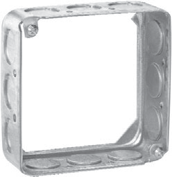 Crouse-Hinds TP424 4 In. Square 1-1/2 In. Deep Drawn Steel Extension Ring 1/2 In. Knockouts