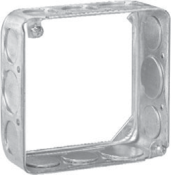 Crouse-Hinds TP428 4 In. Square 1-1/2 In. Deep Drawn Steel Extension Ring 1/2 & 3/4 In. Knockouts