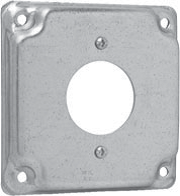 Crouse-Hinds TP514 4 In. Square 1/2 In. Raised 1-13/32 In. Diameter Receptacle Surface Cover