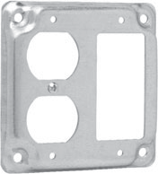 Crouse-Hinds TP517 4 In. Square 1/2 In. Raised Duplex and GFCI Surface Cover