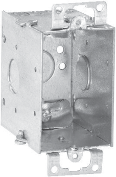 Crouse-Hinds TP662 2-3/4 In. Deep Gangable Steel Switch Box with Ears and NMB Clamps 1/2 In. Knockouts