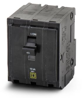 Square D QO340 40A 3-Pole 120/240V 10kA Plug-On QO Circuit Breaker