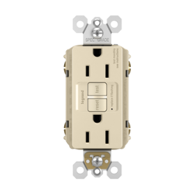 Pass & Seymour radiant 1597LA radiant 15A Duplex Self-Test GFCI Receptacles with SafeLock Protection Light Almond