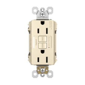 Pass & Seymour radiant 1597TRLA radiant Tamper-Resistant 15A Duplex Self-Test GFCI Receptacles with SafeLock Protection Light Almond