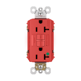 Pass & Seymour 2097HGRED Hospital Grade 20A Duplex Self-Test GFCI Receptacles with SafeLock Protection Red