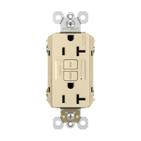 Pass & Seymour radiant 2097TRI radiant Tamper-Resistant 20A Duplex Self-Test GFCI Receptacle with SafeLock Protection Ivory