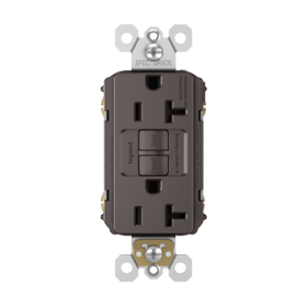 Pass & Seymour radiant 2097TR radiant Tamper-Resistant 20A Duplex Self-Test GFCI Receptacle with SafeLock Protection Brown