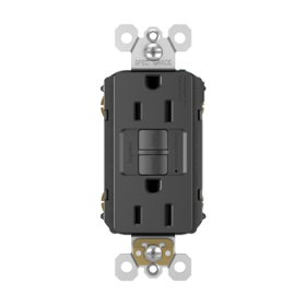 Pass & Seymour radiant 1597TRBK radiant Tamper-Resistant 15A Duplex Self-Test GFCI Receptacles with SafeLock Protection Black