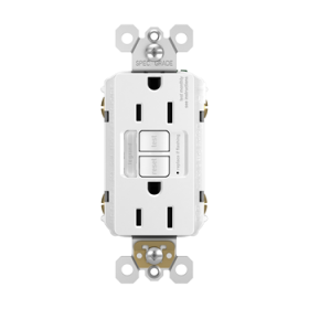 Pass & Seymour 1597NTLTRW radiant 15A Tamper-Resistant Self-Test GFCI Outlet with Night Light 15 A 120 VAC