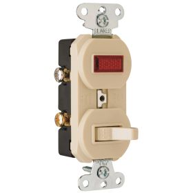 Pass & Seymour 692-IG Single-Pole Combination Switch and Pilot Light Ivory 15 A 120 VAC