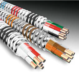 12/3MC With Ground 277V Brown/Orange/Gray MC Aluminum Jacketed Cable Solid Conductors 250