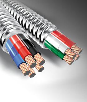 8/3MC With Ground Copper MC Aluminum Jacketed Cable Stranded Conductors 200 Ft. Coil .705" OD