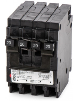 Siemens Q22020CT2 20A 2-Pole Inside/Outside 120/240V 10kA Quadplex Plug-On QT Circuit Breaker