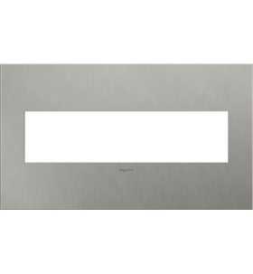 Pass & Seymour adorne AWC4GBS4 adorne Brushed Stainless Steel 4-Gang Screwless Wall Plate