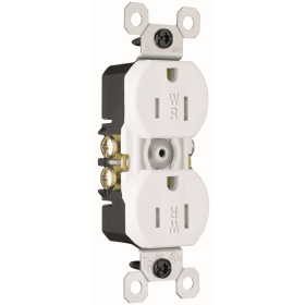 Pass & Seymour 3232TRWRW Trademaster 15A 125V Weather-Resistant Duplex Receptacle White