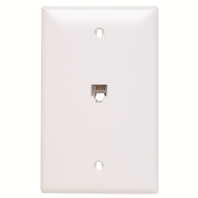 Pass & Seymour On-Q TPTE1W 1-Gang Communication Plate With RJ-11 Telephone Jack White