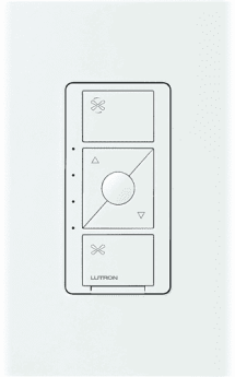 Lutron PD-FSQN-WH Caseta Single-Pole or 3-Way Fan Speed Control Switch Quiet 4-Speed Operational Mode White